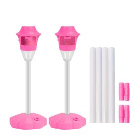 2Pack 3 In 1 Standing Bubble Machines with Colorful Lights and Music Rechargeable Bubble Maker Stands with 2 Modes 3 Adjustable Height for Party Weddi (Option: Pink)