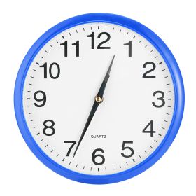 Round Wall Clock Silent Non-Ticking 10-inch Precise Quartz Battery Operated Hanging Clock for Home Office School (Option: NavyBlue)
