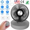 Foldable Rechargeable LED Desk Fan Wall Mounted Fan with Magnetic Remote Hanging Oscillating Fan with 4 Speeds 2 Brightness Time Setting Automatic Rot