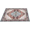 6x9FT Vintage Area Rug Modern Non Slip Carpet Boho Low Pile Soft Rug Waterproof Machine Washable Rug for Living Room Bedroom Kitchen Dining Room Under