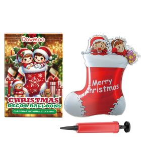 Dowmoo Christmas Balloon Balloon Standing Santa Claus Reindeer Christmas Tree Event Atmosphere Decoration (Option: 1set)