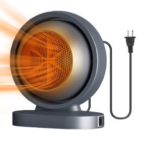 380W Space Heater with 30° Tilting Angle 3S Fast Heating Portable Desktop Electric Heater For Indoor Use With Overheat Protection Tip Over Protection (Option: Grey)