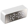 Mirror Digital Alarm Clock LED V5.0 Wireless Speaker Clock with FM Radio Temperature Display MMC Card Slot