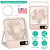 Mini Desktop Cooling Fan Rechargeable Battery Powered Personal Fan Speed Adjustment Strong Airflow Quiet Travel Fan with LCD Display for Home Office T