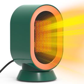 1200W Oscillating Electric Space Heater Mini Desk Heater with 2 Modes 3S Fast Heating Tip-over Overheat Protection for Home Office (Option: Green)