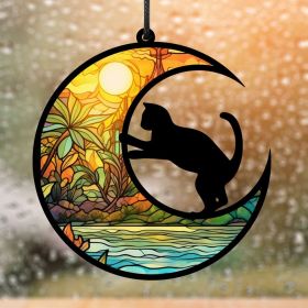 1pc color commemorative cat and dog UV printed acrylic hanging decoration for home window decoration pendant (Color: TYU403)