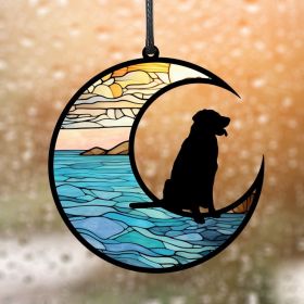 1pc color commemorative cat and dog UV printed acrylic hanging decoration for home window decoration pendant (Color: TYU417)