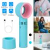Portable Handheld Bladeless Fan Rechargeable Cooling USB Fan Desktop Use Fan w/ 3 Gears LED Indicator Cooling Fan